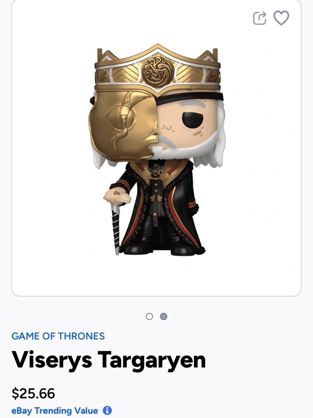 Funko Viserys Targaryen Costume in Gold, Black & White- 15
